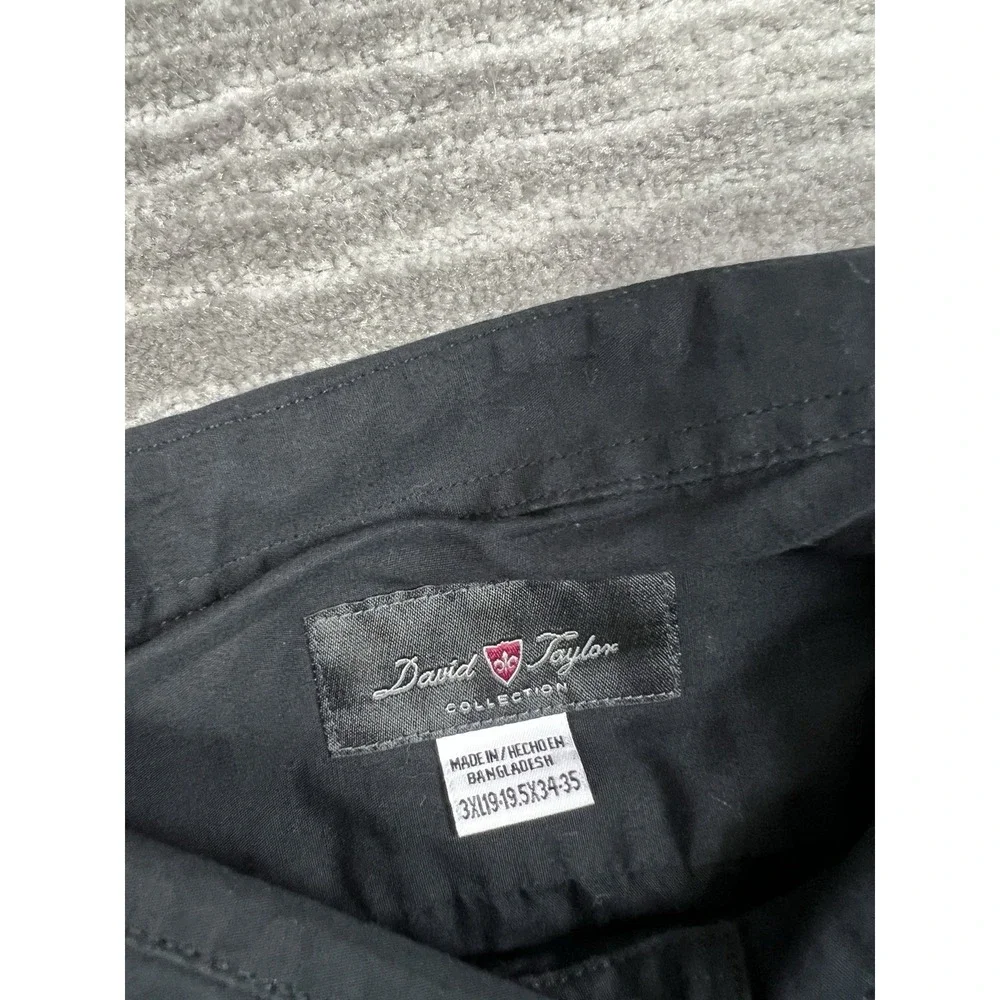 David Taylor‎ Shirt Mens 3XL Black Button Up Long Sleeve Cotton Blend Casual - Picture 10 of 12